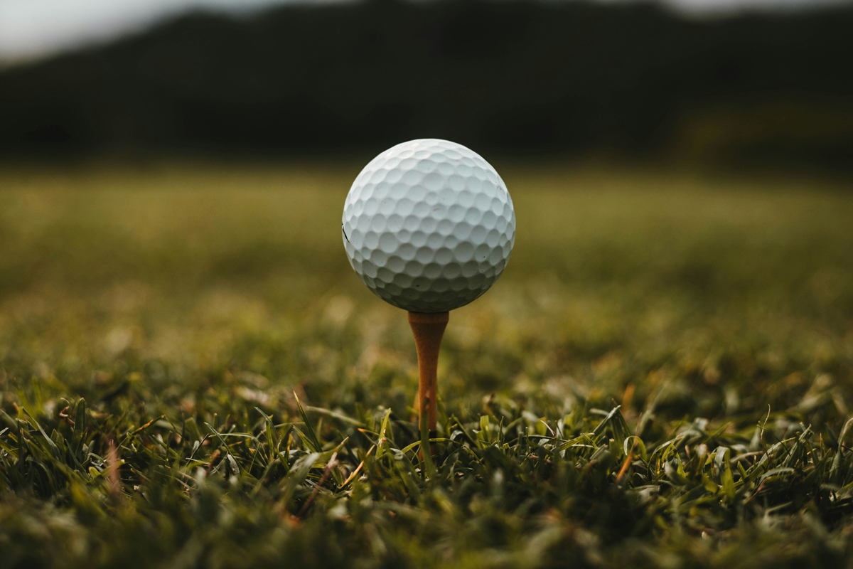 Golf ball on a tee