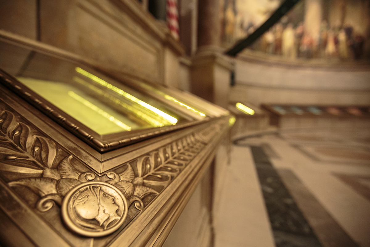 The Declaration of Independence on display
