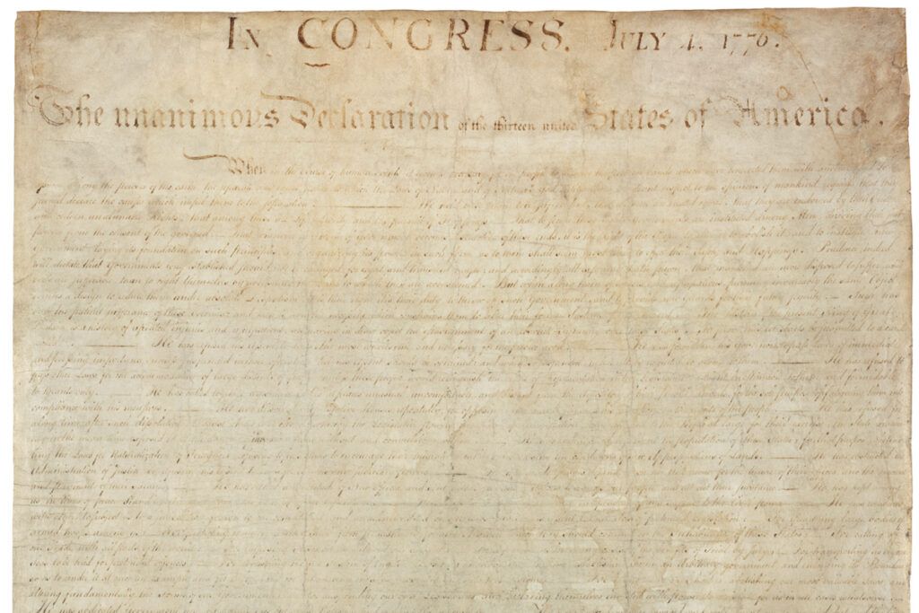 The original Declaration of Independence