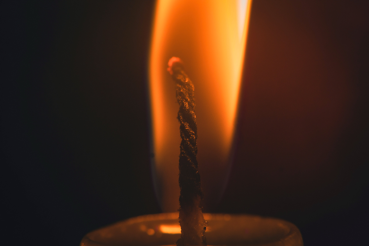 Close-up of candle flame