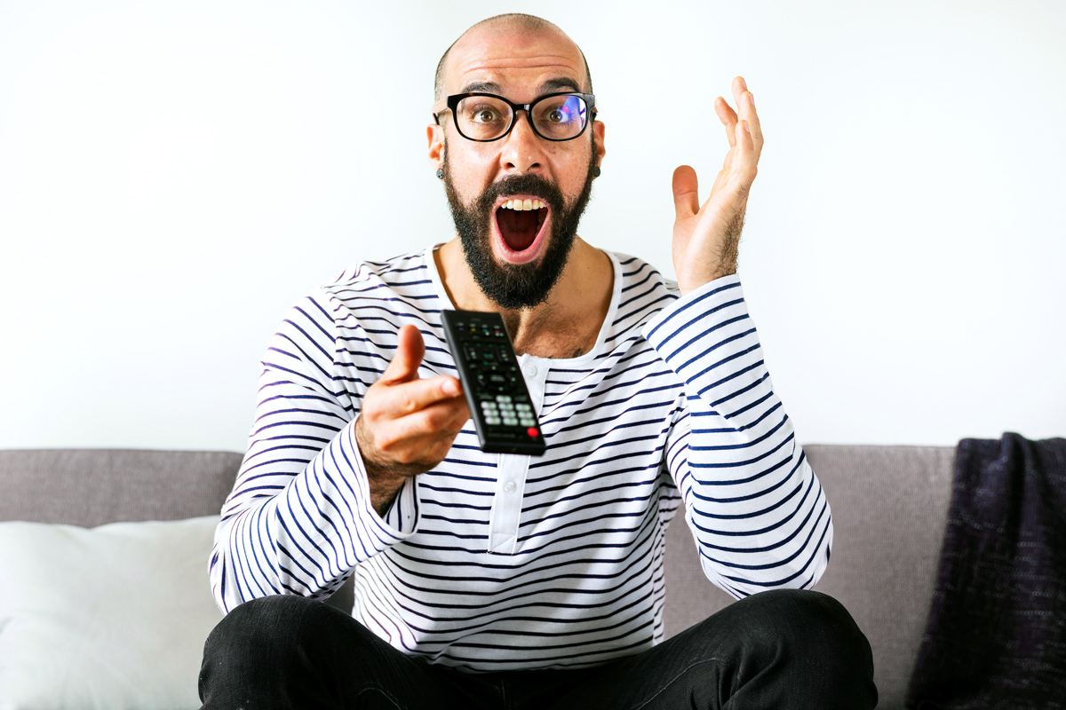 Startled Person on couch