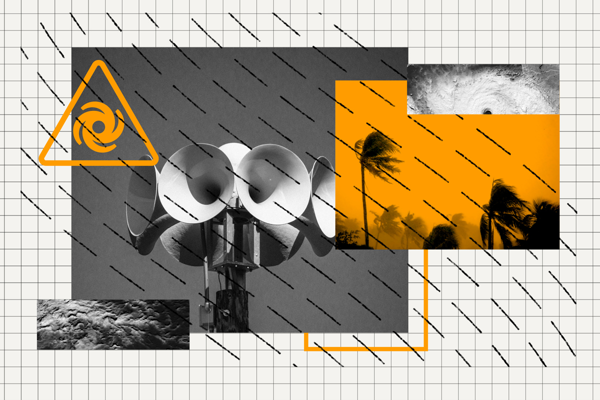 Collage of hurricane imagery