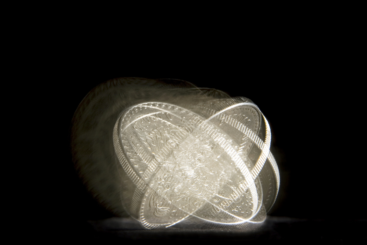A spinning coin