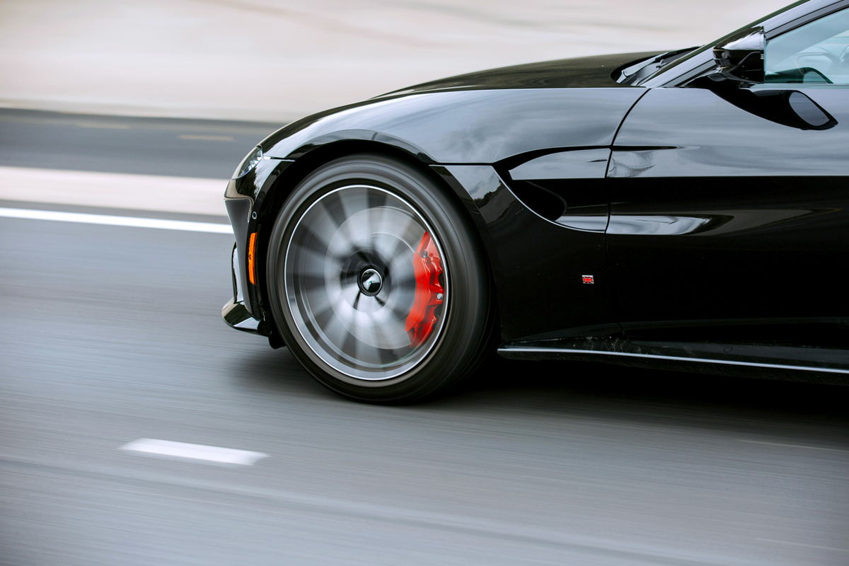 Spinning car tire