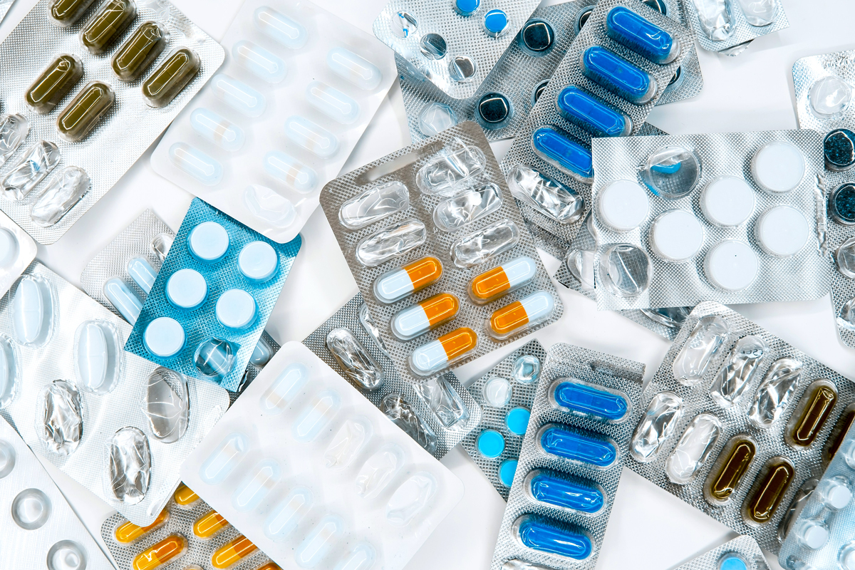 Various packaged pills