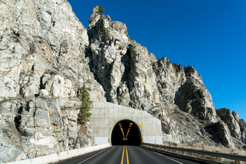 Road tunnel seen from the outside