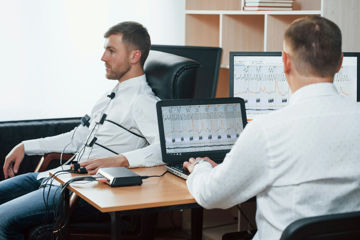 Person taking a lie detector