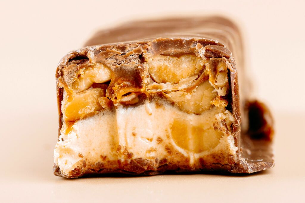 Cross-section of a candy bar