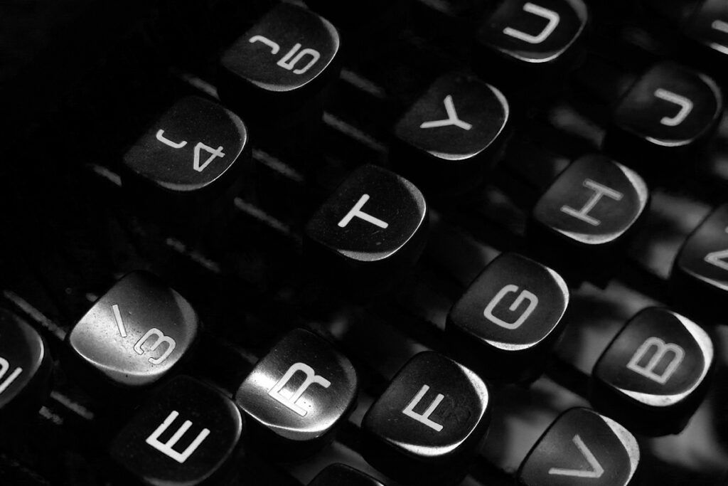 Close-up of typewriter keyboard
