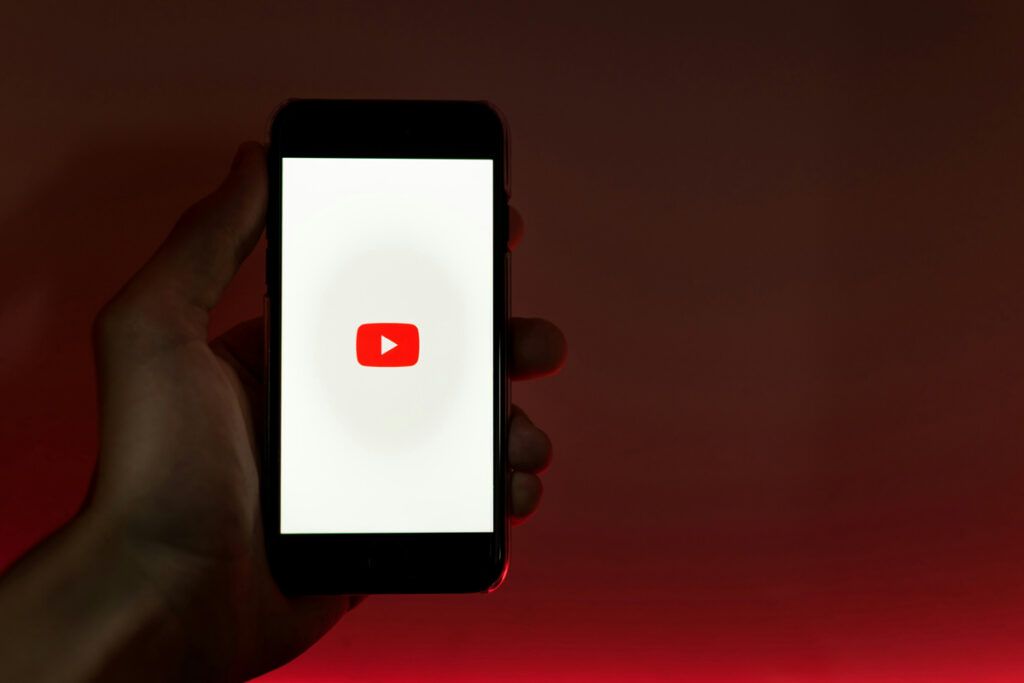 Smartphone with YouTube on display