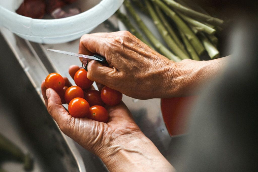 Chopping vegetables