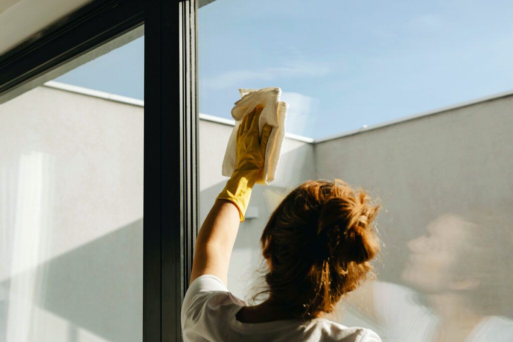 Cleaning the household windows