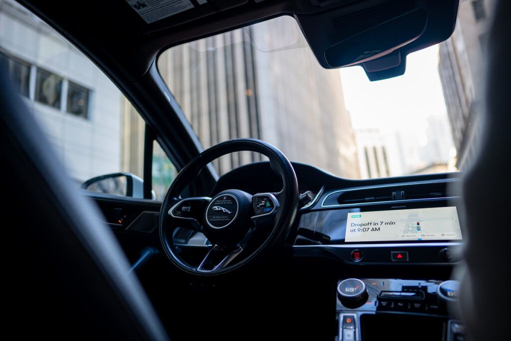 Inside of a Waymo