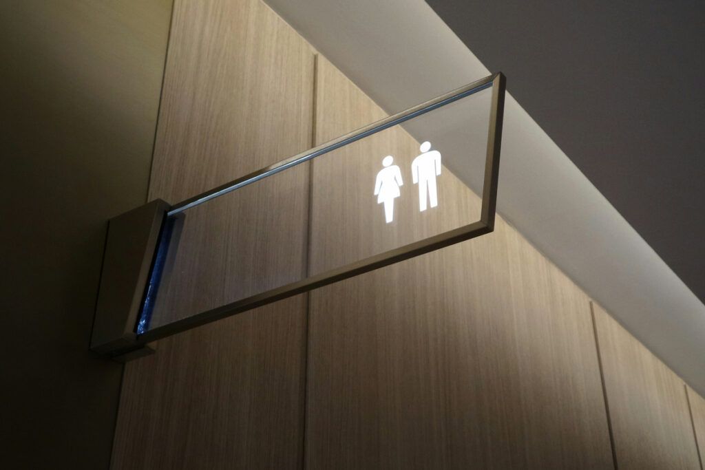 Sign for public bathroom