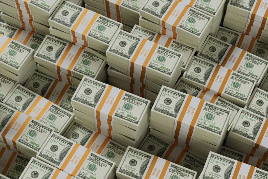 Bundles of cash
