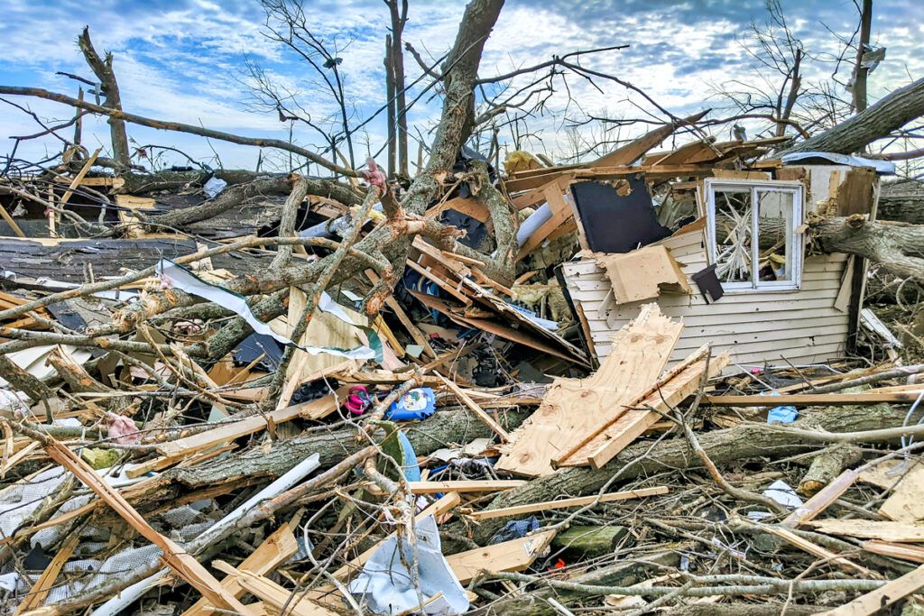 A house destroyed by a hurricane