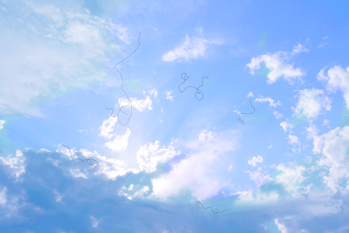 Blue sky with eye floaters